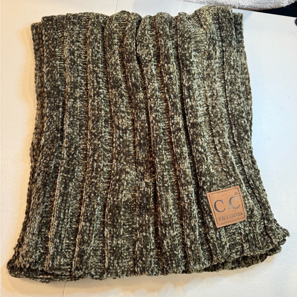 C.C Exclusives Knit Wrap Scarf, Olive Green